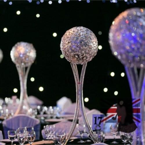 80cm Tall Gold or Silver Table Centerpiece Wedding Road Leads Sparking Wedding Decoration