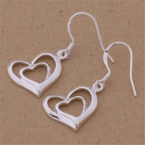 Promotional new E165 wholesale fashion silver color jewelry personality classic caring earrings free shipping