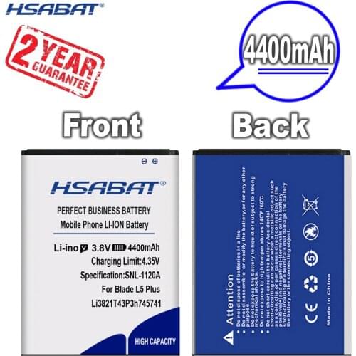 New Arrival [ HSABAT ] 4400mAh Li3821T43P3h745741 Replacement Battery for ZTE Blade L5 Plus