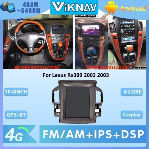 PX6 Car multimedia autoradio Tesla style Screen Android 9.0 Car GPS Navigation For lexus rx 300 rx300 2002 2003 Car radio player