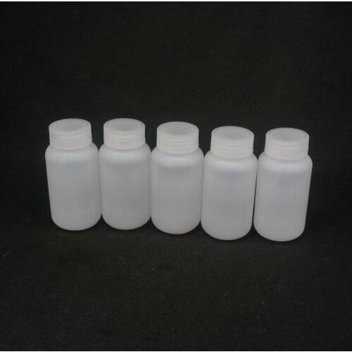 Lot5 250ml White PP Plastic Cylindrical Chemical Container Reagent Bottle