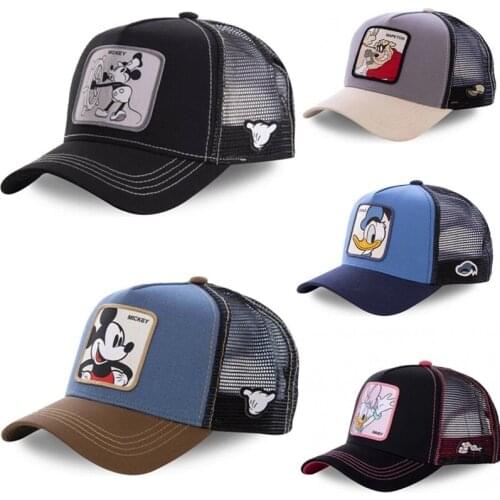 High Quality Disney Cartoon Anime Snapback Cotton Baseball Cap Men Women Hip Hop Dad Mesh Trucker Hat Dropshipping