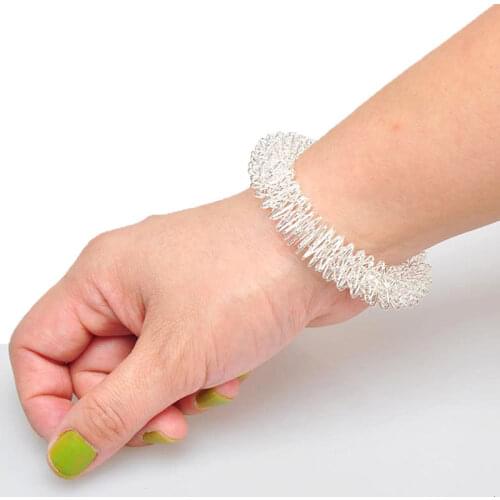 Wrists Relaxation Massager Wrist Massage Ring Hand Acupuncture Bracelet Metal Massage Ring for Men Women Health Care Tool