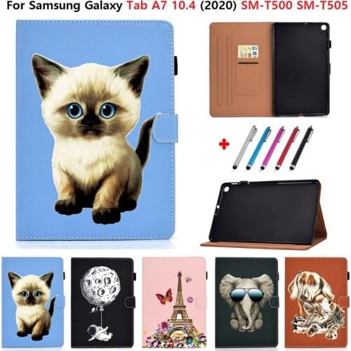 Cat Puppy Astronaut Case For Samsung Galaxy Tab A7 2020 Tablet Shell 10.4 inch Caqa For Funda Samsung Tab A7 Case SM T500 T505