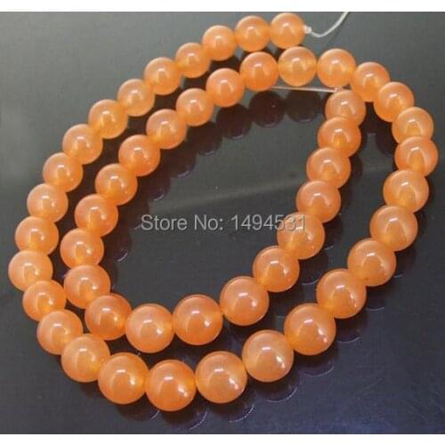 Hig- Quality - Round 8MM Orange Gem-stone Loose Beads One Strand 15inch - Free Shipping