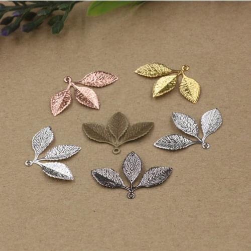 Jewellery making supp metal embellishments Gold Plated Leaf For Jewelry Crafts Making Materials Findings metal embellishments