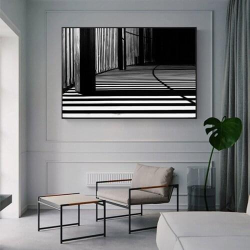 Canvas Painting Wall Art Pictures Abstract Wall Print Black and White Landscape Picture Aisle Poster for Living Room Home Decor