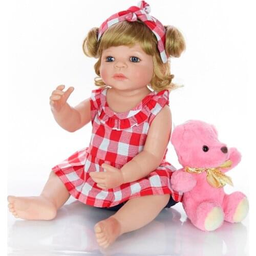 Reborn Baby Doll 22" Pretty Girl Doll Full Body Silicone vinyl dolls 55 cm Realistic bebes Reborn Gifts Bed Time Playmate boneca