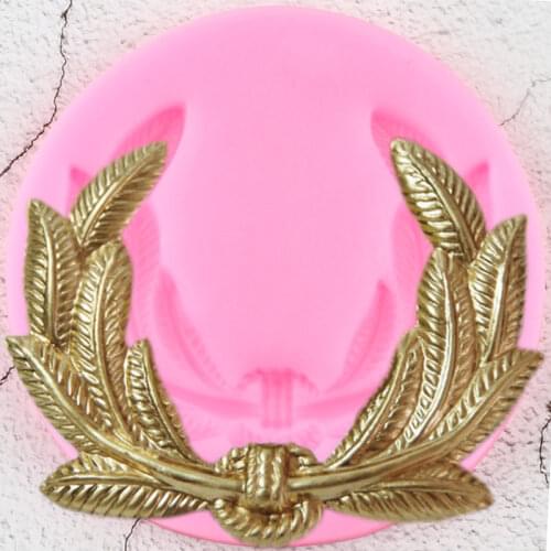 Laurel Wreath Silicone Mold Leaves Jewelry Resin Molds Relief Cupcake Topper Fondant Cake Decorating Tools Candy Chocolate Mould