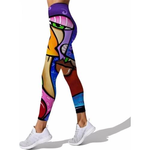 CLOOCL Women Leggings Colorful Abstract Art Print High Waist Elasticity Legging Casual Female for Outdoor Fitness Jogging Pants