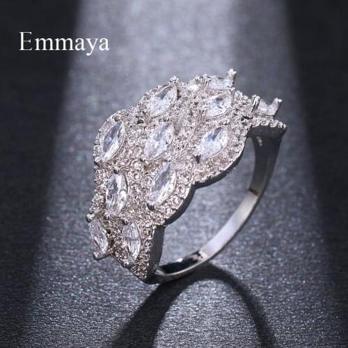Emmaya Brand Trendy wholesale Ring Austria Crystal Zircon Christmas Gift for Women Wedding Jewelry Rings