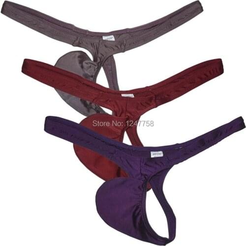 Mens Shine G-Strings Thong Pants Ropa Interior Hombre Gay Micro Front Bikini Sexy Tanga Bulge Pouch Underwear