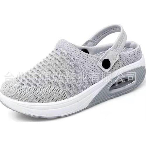 YSHUNIJ 2021 New Large Mesh Spring and Summer Sandals Womens Half Drag Breathable Lightweight Air Cushion Womens Sandals