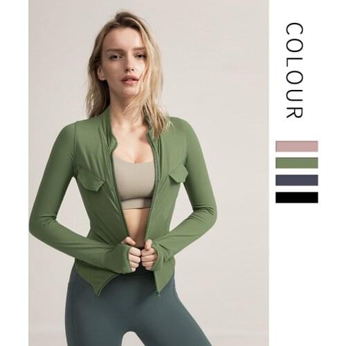 Tight Sportswear Women Set Skinny Sports Jackets For Women Yoga Shirts Zipper Winter Sports Jacket For Running
