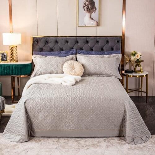 CHAUSUB Silky Cotton Quilts 3PCS Bedspread on the Bed Cover Pillowcase King Size Quilted Coverlet Summer Blanket for Double Bed