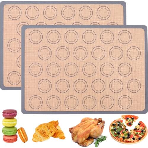 42x29.5cm Silicone Baking Mat Thickening Flour Rolling Dough Mat High Temperature Resistant Glass Fiber Bakeware Mat