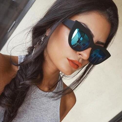 Big Vintage Sunglasses Women Cat eye Sunglass Retro Brand Designer Oversized Sun glasses Female Pink Mirror Eyewear UV400