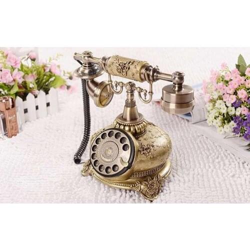 2021Rotating dial phones Vintage old landline phones with speakers and redial calls home office decor antique phone retro phone