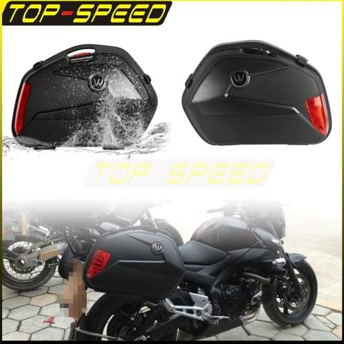 Universal Side Cases for Honda Aprilia Triumph BMW V35 Side Box Tail Cargo Pannier Boxes Hard Plastic Storage Box Scooter Trunk