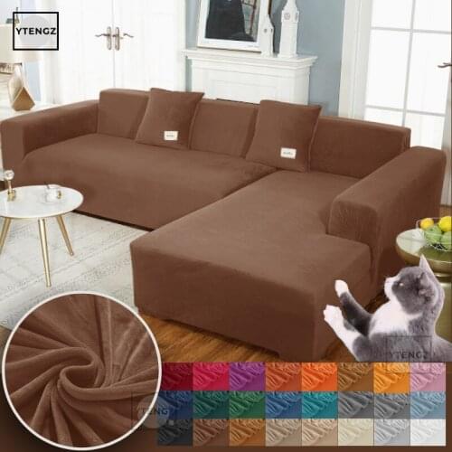 Universal Sofa Cover For Living Room Velvet Corner Couch Cover For Sofas Anti Cat Scratch Stretch Couch Slipcover L Shape Cover