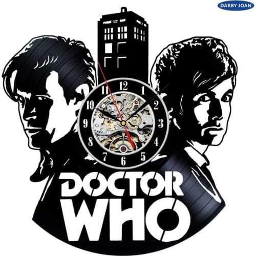 Doctor Who Vinyl Wall Clock Art Gift Room Modern Home Record Vintage Decoration