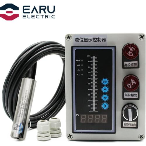 1set 4-20MA Output Integral Liquid Oil Water Level Sensor Transmitter Detect Controller Float Switch Waterproof Mount Box Pump