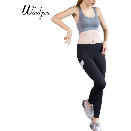 Wendywu New Arrival Casual White Patchwork Stretch Mid Waist Black Women Bodycon Long Leggings