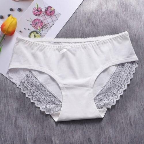 Wholesale New Ladies Panties Sexy Lace Comfortable Breathable Seamless Cotton Bow Decoration Ladies Briefs