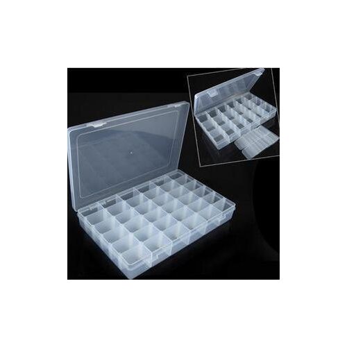 1PC 36 Grids Plastic Storage Box Adjustable Jewelry Tool Box Beads Pills Organizer Nail Art Tip Storage Box Case EJE 0654