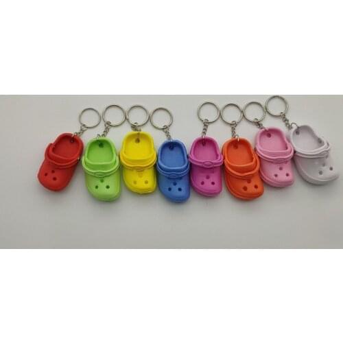 Free Shipping 1pc Cute 3D Mini EVA Beach Hole Little Croc Shoe Keychain Bag Accessories Decoration Keyring Key Chain Charms