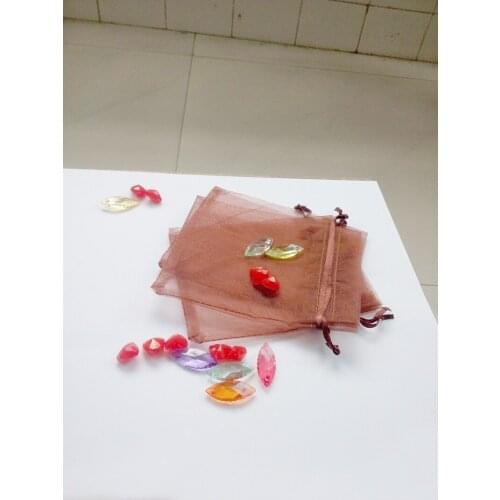 100pcs 15*20 Brown gift bags for jewelry/wedding/christmas/birthday Organza Bags with handles Packaging Yarn bag