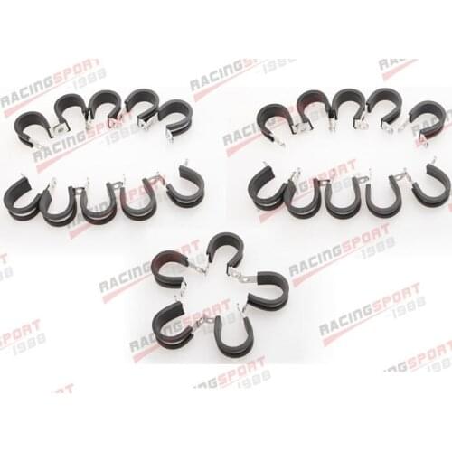 25PCS Cushioned Hose Mounting Clamp Loop Strap 304 Stainless Steel 1" Black