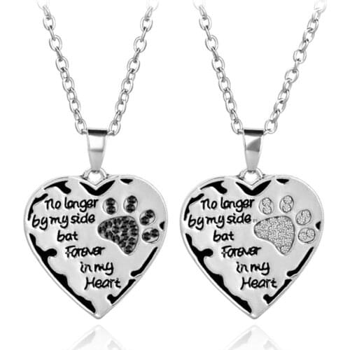 3 Color Creative Personality Letter No Longer By My Side Love Pendant Necklace With Rhinestone Claw Necklace Choker For Women