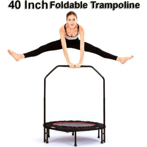 40 Inch Indoor Trampoline Folding Adult Children Jumping Bed Workout Enclosure Outdoor Trampolines Home Gym Fitness Equipment