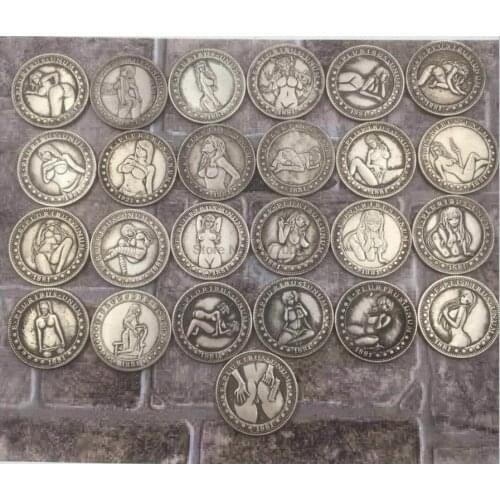 DHL 500pcs Funny Gadgets Collection Arts Gifts Gold Plated Coins Lucky Girl Funny Coins Toy Souvenir Coins