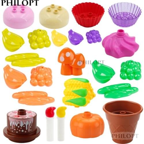 Big Building Block Accessories Furnishing Decoration Brick Compatible Big Size Brick Play House Cake Girl Toys For Children Gift