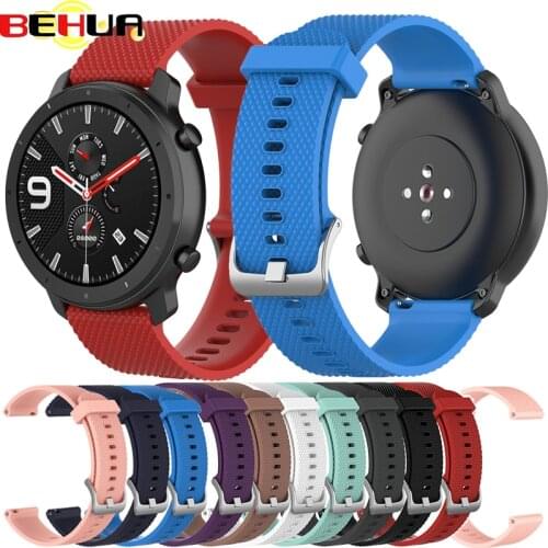 BEHUA Watchband For Huami Amazfit GTR 42mm Bip U S Pace Lite GTS 2 2e GTS2 Mini POP Pro Sport Strap Silicone 20mm Band Bracelet