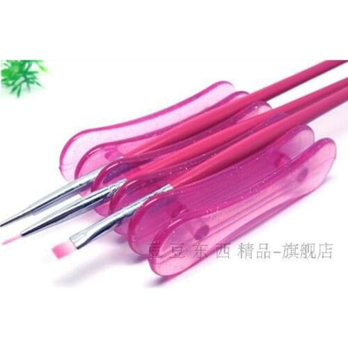 5 Grid Nail Art Pen Holder Salon Gel Nail Brush Carrier Rack Accessory Carving Pattern UV Gel Crystal Pen Storage Nail Art Tools