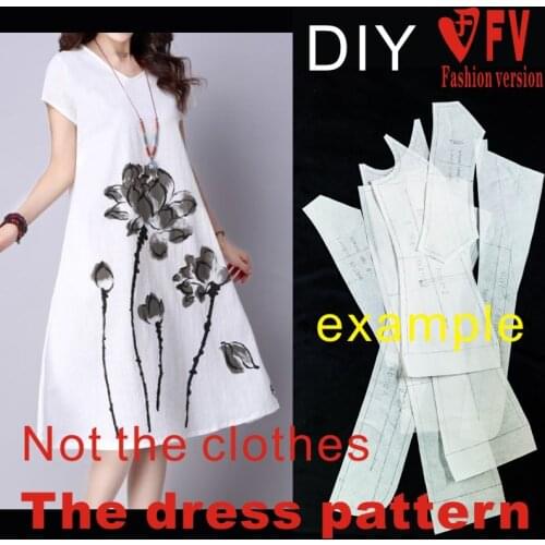 Clothing DIY The dress Dresses Sewing Pattern cutting drawing Dress Sewing Template BLQ-258