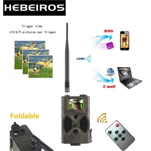 Hebeiros 2G MMS SMS SMTP Trail Wildlife Camera 16MP 1080P Wireless Photo Trap Night Vision Cellular Mobile Hunting Camera HC300M