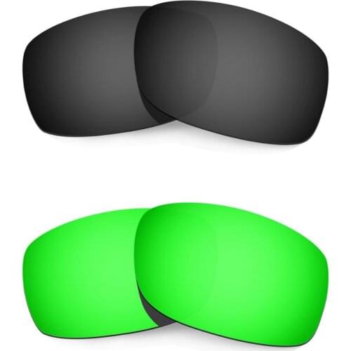 HKUCO For Fives 3.0 Sunglasses Replacement Polarized Lenses 2 Pairs - Black & Green