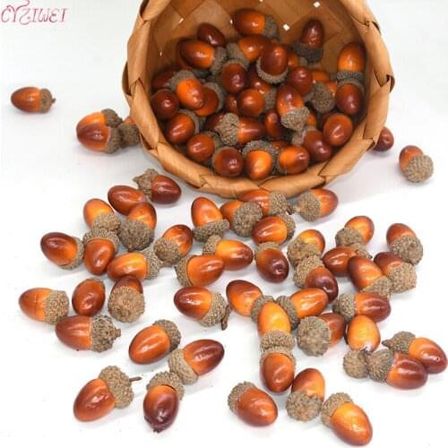 3cm Artificial Acorn Oak Nut Simulation Pine Cones Foam Fruits and Vegetables Berries Ornamen Christmas Home Decor Xmas Bauble