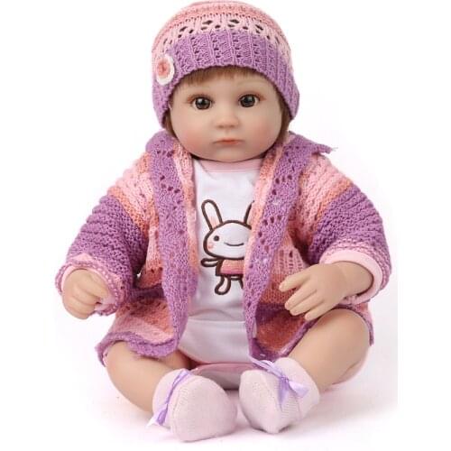 Reborn Baby Doll Realistic Soft silicone Reborn Babies Girl 45cm Adorable Kids Brinquedos boneca Toy sleep lovely baby dolls