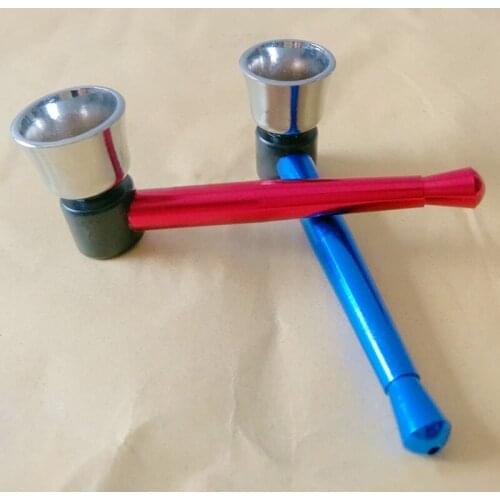 Metal Pipe Creativity Tobacco Pipes Smoking Gift Round Bottom Smoke Narguile Grinder Smoking Set Random Delivery