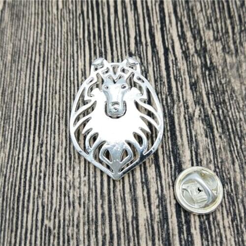 Fashion Pet Rough Collie Dog Broches And Pins Collar Pin Animal Jewelery Women Clothing Accessories Mens Gift