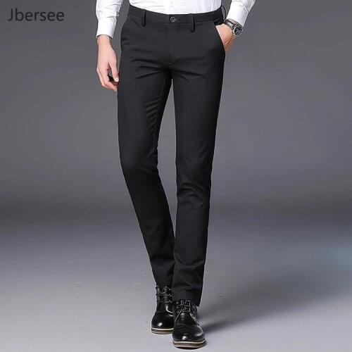 Mens Black Formal Suit Pant Slim Fit Business Men Classic Pants Trousers Office Wedding Men Dress Pants Perfume Masculino