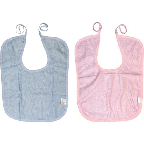 2 Pcs Waterproof Adults Mealtime Eating Bib Clothing Protector Apron Disability Aid for Elder Disabled Adults, Reusable Washable