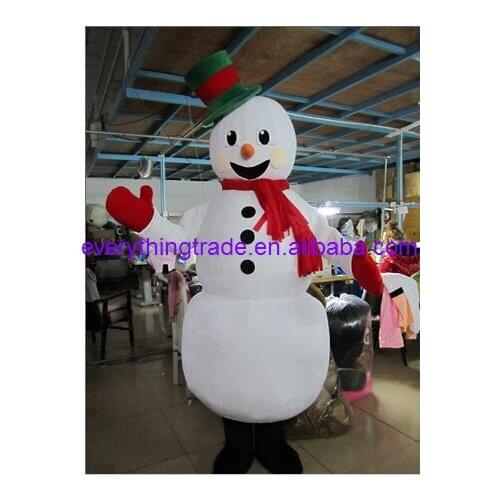 Hot selling 2017 Adult cartoon character lovely White Snowman Mascot Costume fancy dress party costumes
