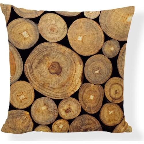 New Design Tree Growing Ring Cushion Covers Natural Wood Print Decor Camping Living Room Recliner Sofa Seat Garden Pillow Cases