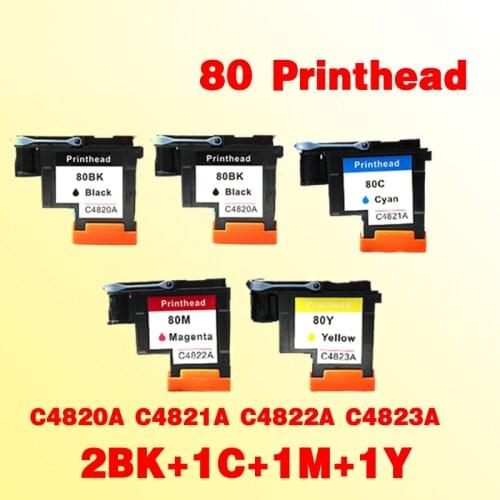 2BK+1C+1M+1Y printhead for hp80 C4820A C4821A C4822A C4823A replacement for hp 80 print head Designjet 1000 1050c 1055cm